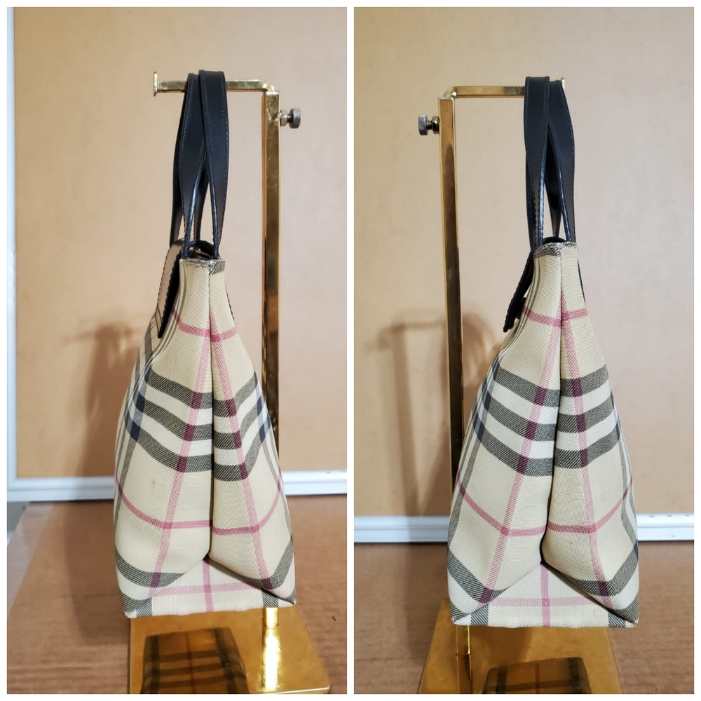 BURBERRY Haymarket Check Top Handle Tote Bag - Picture 4 of 11